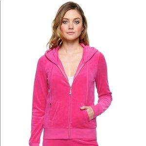Juicy Couture J Bling Pink Velour Hoodie